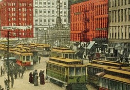 c1910 West Superior Street Cleveland Ohio Vintage Postcard Trolley Bus S... - £19.09 GBP