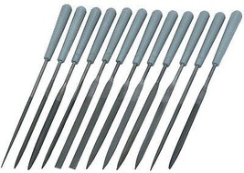 12 Precision Needle File Set Va Rie Ty Small Carbon Steel 6&quot; Files Abs Poly Handle - £28.75 GBP