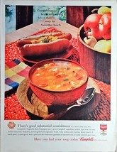 CAMPBELL&#39;S SOUP - Canned - Hotdogs - Vegetable Beef - 1960 Vintage Print Ad - $10.97