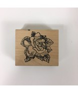 RSP Rubber Stamp Rose Flower Bloom Head Petals Leaves Wood-Mounted 2.75&quot;... - £6.99 GBP