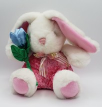 Main Joy Limited Plush Bunny Rabbit holding Flower -  9 inch Plays Easter Music - £11.99 GBP