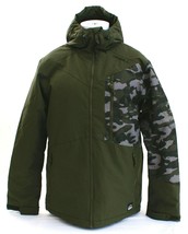 O&#39;Neill Cue Green Camouflage Insulated Zip Front Hooded Snow Jacket Men&#39;s NWT - £183.61 GBP