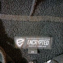 Encrypted Supply Company Men Cotton Blend Black & Gray Full Zip Hoodie Jacket 2X image 3
