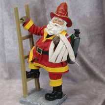 Fireman Kurt Adler Fabriche Santa Figurines Firefighter Ladder Hose 11" Tall - $88.19