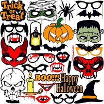 Scary Halloween Photo Booth Props - Large, Pack of 28 | Halloween Photo ... - £10.11 GBP