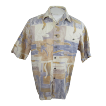 Tippos Uomo Men shirt short sleeve pit to pit 23 M linen vintage 90s Hawaiian - £19.77 GBP