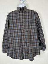 Orvis Gray Check Plaid Button Up Shirt Long Sleeve Mens Large L - £13.00 GBP