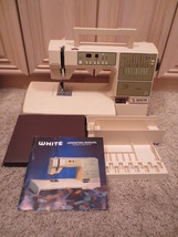 White 8410 Euroflair Sewing Machine w/manual, Feet, Extension Table, Control Etc - £195.25 GBP