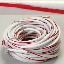 White 14 Gauge Wire With Red Stripe - 20 Feet - £17.92 GBP