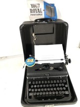 Vintage 1943 Royal Quiet De Luxe Portable Typewriter w Case Working Made... - £311.42 GBP