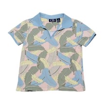 CB Casual Petites Tropical Leaf Print Beach short sleeve Polo top Sz PS ... - £11.14 GBP