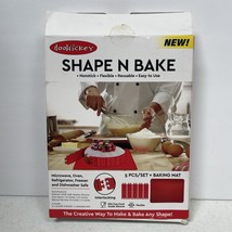 Doohickey SHAPE N BAKE 5-Piece Set and Baking Mat SILICONE Red Interlocking - $8.00