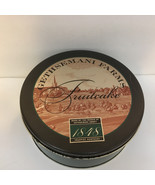 Empty round tin container Gethsemani farms fruitcake Trappist Kentucky s... - $27.80 CAD