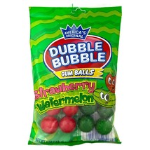 America&#39;s Original Dubble Bubble Strawberry and Watermelon Gum Balls 4 O... - $8.44