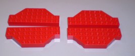 4 Used Lego 4 x 10 Red Brick without Two Corners 30181 - £7.82 GBP