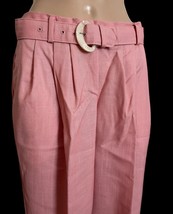 Cristin Stevens Belted Pants 90s Mom Slacks Women’s Size 12 Mauve Pink V... - $23.21