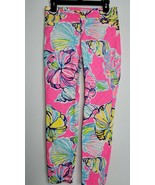 Lilly Pulitzer Womens 0 Kelly Skinny Ankle Pants Swept By The Tides Pink... - £37.23 GBP