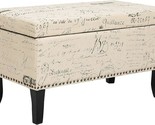 Rectangular Storage Ottoman Bench, Upholstered Ottoman Footrest Stool Wi... - $196.99