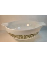 Pyrex No. 444 Mixing Bowl White with Green Square Floral Print 4 Quart - $68.14 CAD