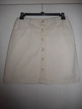 GAP 100% Cotton beige button front Skirt Size 6 - $223.01 MXN