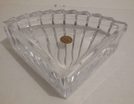 Cristal d’Arques Genuine Lead Crystal Triangular Shape Trinket Dish, Ashtray - £30.17 GBP