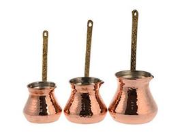 LaModaHome Handmade Turkish Arabic Greek Copper Serving Coffee Pot Cezve Ibrik B - £50.83 GBP
