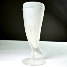 Vintage Indiana Glass Tiara Frosted Glass Powder Horn Drinking Mug or Glass 8&quot; - £6.37 GBP