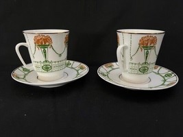 Antique Cup and Saucer Summer Garden Lomonosov porcelain Made in USSR - £117.48 GBP