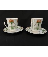 Antique Cup and Saucer Summer Garden Lomonosov porcelain Made in USSR - £116.54 GBP