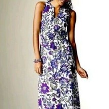 J Jill S PETITE Purple Floral Lupine Wildflower Light Airy Cotton Dress PS SP - £20.44 GBP