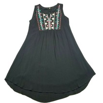 Cupio Black Embroidered Sleeveless Lined Bohemian Women&#39;s Dress Size XS  - £3.18 GBP