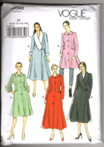 Vogue Basic Design V9040 Misses 6 to 14 Fitted and Flared Coat Sewing Pattern - £17.72 GBP