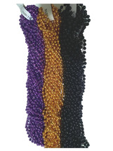 36 Purple Orange Black Halloween Mardi Gras Beads Party Favors Necklaces 3 Doz - £13.44 GBP