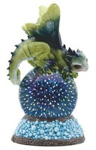 Green Baby Sea Dragon 71915 Blue LED Starburst Light Up Glass Globe Resin 9&quot; H - £35.09 GBP