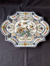Royal Delft De Porceleyne Fles Piastra Uccelli &amp; Fiori Arte Policromo Decorativa - £223.32 GBP