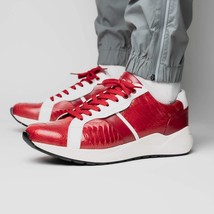 Lyon Genuine Ostrich and Calfskin Fashion Sneaker Red / White image 6