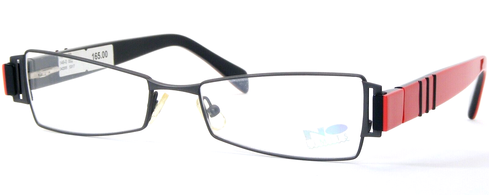 No Limits Ama 8460 002 Mat Gris Foncé / Écarlate Rouge/Noir Lunettes 53-... - $81.17