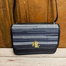 RALPH LAUREN Sophee Small Striped Woven Leather Crossbody - $99.00