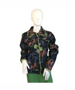 Stunning Floral Painted Design Gold Trim Accents Bling Fring Edging Deni... - $710.85 MXN