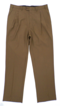 Angelico Lane di Tasmania Dress Pants 36x33 Brown 100% Wool Pleated Fron... - $22.77