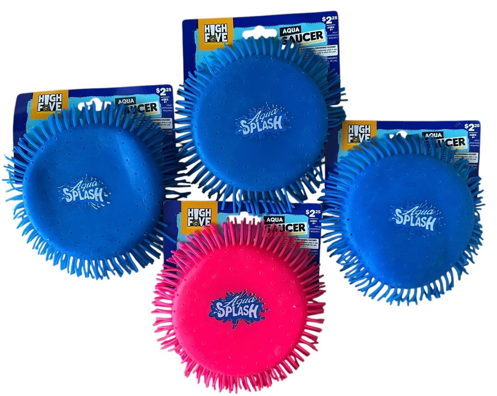 4 Pack Aqua Saucer Splash Pool Toy 5&quot; Disk (Soak It and Throw It) Silicone - $6.92