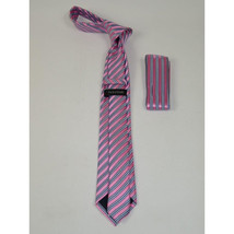Men's Woven Tie Hankie Set J.Valintin Private Collection R28 Pink Stripe image 2