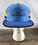 Mustang GT 3 Stripe Snapback Baseball Hat Trucker Vintage Light Blue - £158.06 GBP