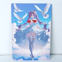 An item in the Art category: Keqing Waifu Card Anime Girl Birds Clouds Wedding Wall Art Oversized Board A5