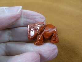 Y-ELE-515 little orange red jasper PACHYDERM FIGURINE gemstone statue trunk up - £6.75 GBP