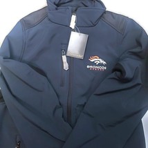 NFL Denver Broncos Soft Shell Comfort Jacket Mens Size S Embroidered Logo Blue - £30.55 GBP