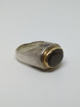 Vintage ESTES Sterling Silver 925 &amp; 14k Gold Smokey Quartz Ring Size 9 - £78.63 GBP