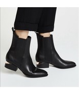 Alexander Wang Women&#39;s Anouck Boots Black Leather Rose Gold Ankle Metal ... - €99,90 EUR