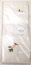 New JABARA Set of 4 embroidered 16” napkins Vintage 100% Cotton White Floral - £7.94 GBP