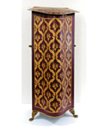 Antique Tall Decorative Tôleware Coal Scuttle Burgundy and Gold Damask P... - $7,247.10 MXN
